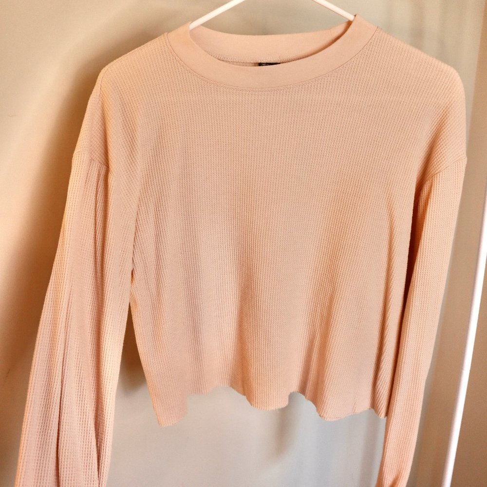 Pink Waffle Knit Top